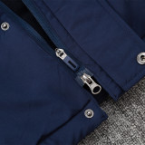 24-25 Italy Royal Blue Hooded Windbreaker Fabric Cotton Coat #G223