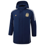 24-25 Argentina Royal Blue Hooded Windbreaker Fabric Cotton Coat #G185(金标)
