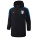 24-25 Italy Black Hooded Windbreaker Fabric Cotton Coat #G224