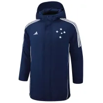 24-25 Cruzeiro Royal Blue Hooded Windbreaker Fabric Cotton Coat #G214