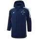24-25 Cruzeiro Royal Blue Hooded Windbreaker Fabric Cotton Coat #G214