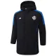 24-25 Internacional Black Hooded Windbreaker Fabric Cotton Coat #G196
