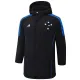 24-25 Cruzeiro Black Hooded Windbreaker Fabric Cotton Coat #G215