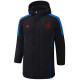 24-25 Spain Black Hooded Windbreaker Fabric Cotton Coat #G233