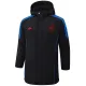 24-25 Spain Black Hooded Windbreaker Fabric Cotton Coat #G233