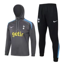 24-25 TOT Dark gray Hoodie Half Pull Tracksuit #F566半拉连帽