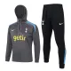 24-25 TOT Dark gray Hoodie Half Pull Tracksuit #F566半拉连帽