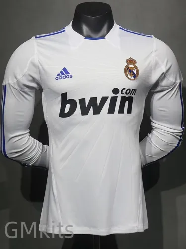 2010-2011 RMA Home Player Version Long Sleeve Retro Soccer Jersey