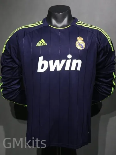 2012-2013 RMA Away Player Version Long Sleeve Retro Soccer Jersey