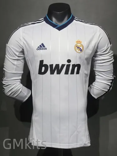 2012-2013 RMA Home Player Version Long Sleeve Retro Soccer Jersey