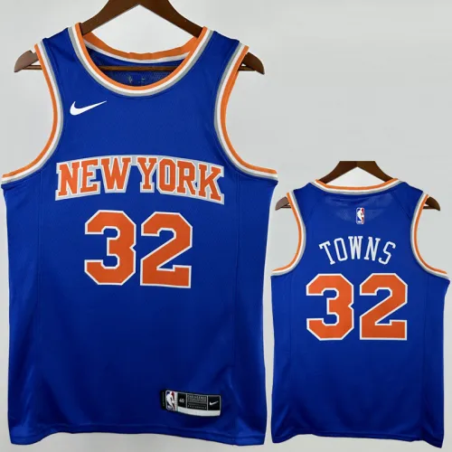 KNICKS TOWNS #32 Blue Top Quality Hot Pressing NBA Jersey