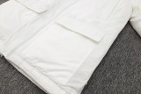24-25 Marseille White Hooded Windbreaker Fabric Cotton Coat #G246(橙标)
