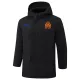 24-25 Marseille Black Hooded Windbreaker Fabric Cotton Coat #G248(橙标)