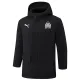 24-25 Marseille Black Hooded Windbreaker Fabric Cotton Coat #G249(白标)