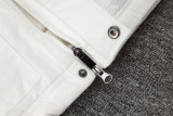 24-25 Marseille White Hooded Windbreaker Fabric Cotton Coat #G247(黑标)