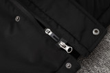 24-25 Napoli Black Hooded Windbreaker Fabric Cotton Coat #G237