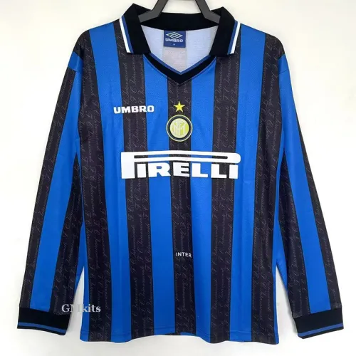 1997-1998 INT Home Long Sleeve Retro Soccer Jersey