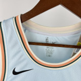 24-25 SA Spurs SOCHAN #10 Light blue City Edition Top Quality Hot Pressing NBA Jersey
