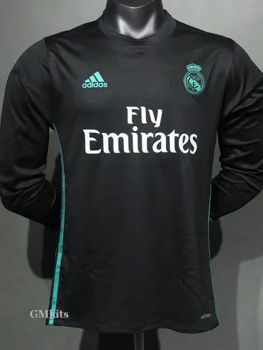 2017-2018 RMA Away Player Version Long Sleeve Retro Soccer Jersey