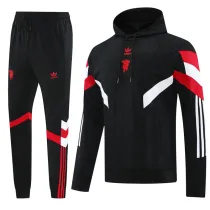 24-25 Man Utd Black Hoodie Tracksuit (卫衣套装)