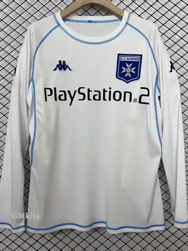2003-2004 AJ Auxerre Home Long Sleeve Retro Soccer Jersey
