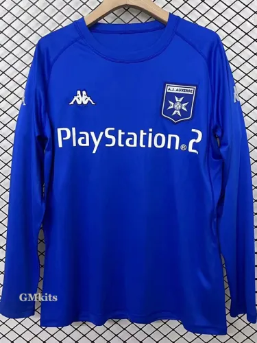 2003-2004 AJ Auxerre Away Long Sleeve Retro Soccer Jersey