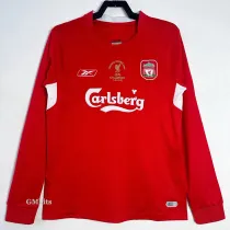 2004-2005 LIV Home Long Sleeve Retro Soccer Jersey (长袖)前带字