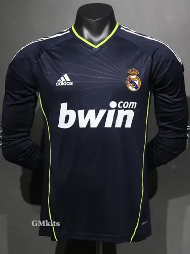 2010-2011 RMA Away Player Version Long Sleeve Retro Soccer Jersey
