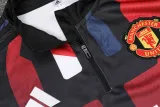 24-25 Man Utd Blue red Kids Half Pull Tracksuit (童装)(半拉链)