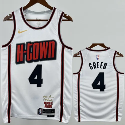 24-25 ROCKETS GREEN #4 White City Edition Top Quality Hot Pressing NBA Jersey