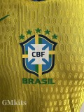 25-26 Brazil Home Player Version Soccer Jersey #带星