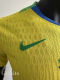 25-26 Brazil Home Player Version Soccer Jersey #带星