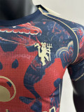25-26 Man Utd Red Black Player Version Training shirts (蛇纹)