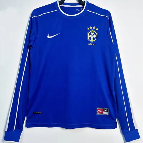 1998 Brazil Away Long Sleeve Retro Soccer Jersey