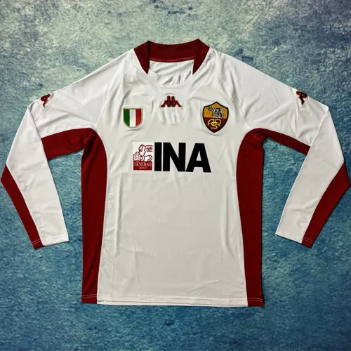 2001-2002 Roma Away Retro Long Sleeve Soccer Jersey
