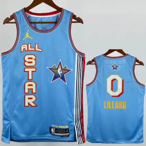 25-26 ALL-STAR LILLARD #0 Light blue Top Quality Hot Pressing NBA Jersey