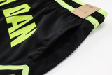 A2438 AJ Green Black Casual Short Pants