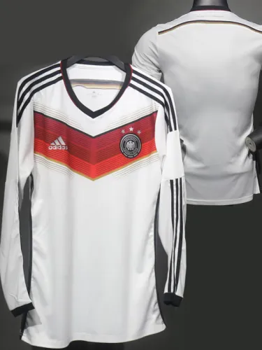 2014 Germany Home Player Version Long Sleeve Retro Soccer Jersey 3