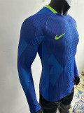 25-26 Brazil Away Long Sleeve Player Version Soccer Jersey (长袖球员)(带星)