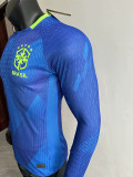 25-26 Brazil Away Long Sleeve Player Version Soccer Jersey (长袖球员)(带星)