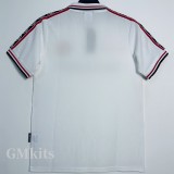 1998 Man Utd White Retro Retro Soccer Jersey