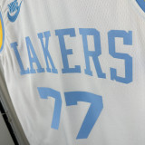 22-23 Lakers DONCIC #77 White Retro Top Quality Hot Pressing NBA Jersey