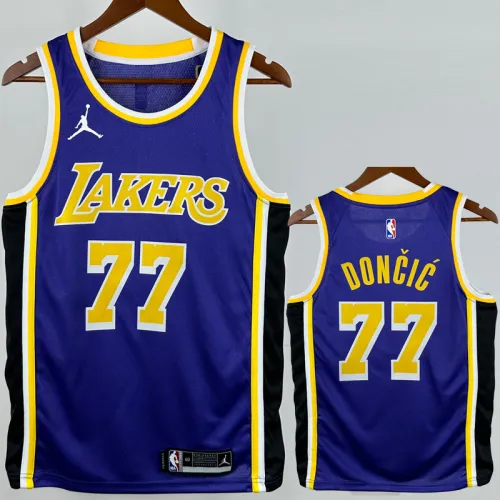 Lakers DONCIC #77 Blue Top Quality Hot Pressing NBA Jersey