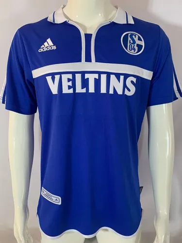 2000-2002 Schalke 04 Home Retro Soccer Jersey