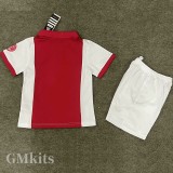 2025 Ajax 125th Anniversary Kids Soccer Jersey 左袖带章