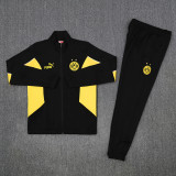 25-26 Dortmund Black Yellow Jacket Tracksuit #01