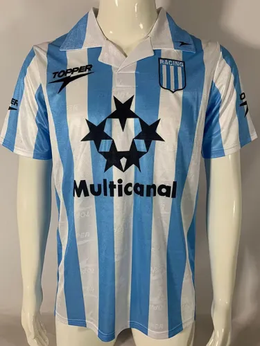 1997-1998 Racing Club Home Retro Soccer Jersey