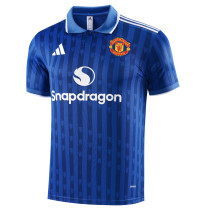 25-26 Man Utd Blue Polo Short Sleeve