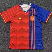 2025 Spain Red Blue Special Edition Fans Soccer Jersey