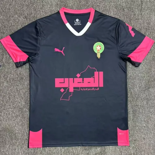 25-26 Morocco Black Blue Special Edition Fans Training shirts
